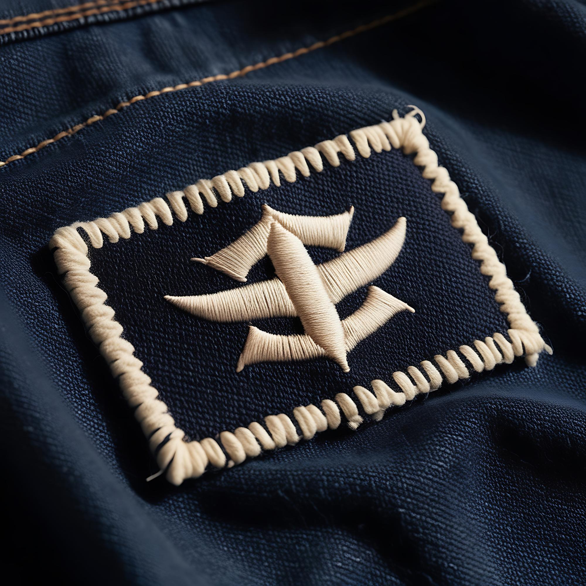 Sample pricing mock with embroidered patches